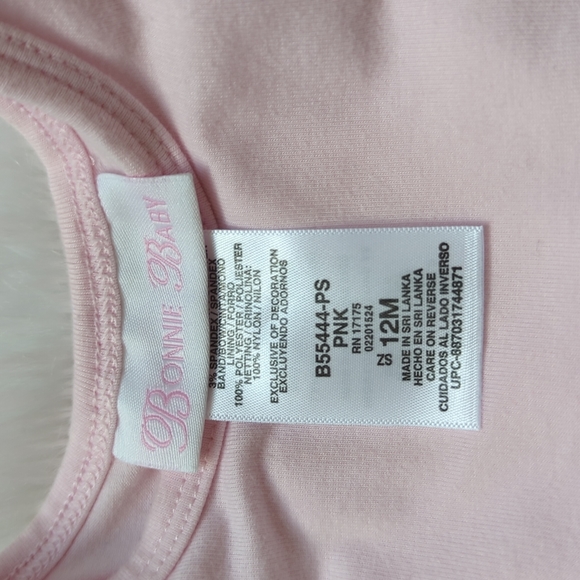 BONNIE BABY | Baby Girls Tiered Ruffle Party Dress with White Satin Ribbon, 12M - Picture 2 of 5